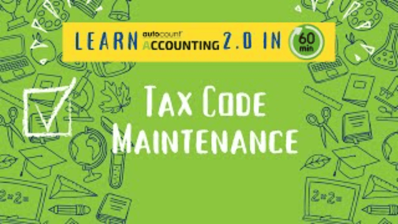 3 Tax Code Maintenance in Accounting V2